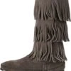 Minnetonka Women's Tall Fringed Boots - Round Toe