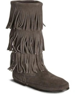 Minnetonka Women's Tall Fringed Boots - Round Toe -Dan Post Store 049878 80 P1