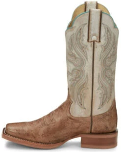 Justin Boots Women's Tan Smooth Ostrich Western Boots - Square Toe -Dan Post Store 2000339546 280 P2