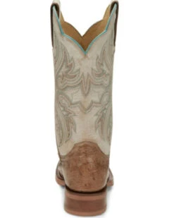 Justin Boots Women's Tan Smooth Ostrich Western Boots - Square Toe -Dan Post Store 2000339546 280 P4