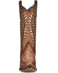 Corral Women's Tan Inlay Western Boots - Snip Toe