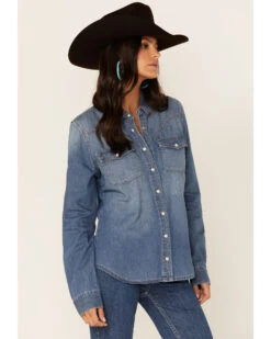 Idyllwind Women's Medium Wash Don't Settle Denim Western Shirt -Dan Post Store 2000352394 420 P1
