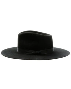 Shyanne Women's Black Wide Ribbon Wool Felt Western Hat