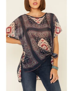 Tasha Polizzi Women's Sahara Tile Print Poncho Top