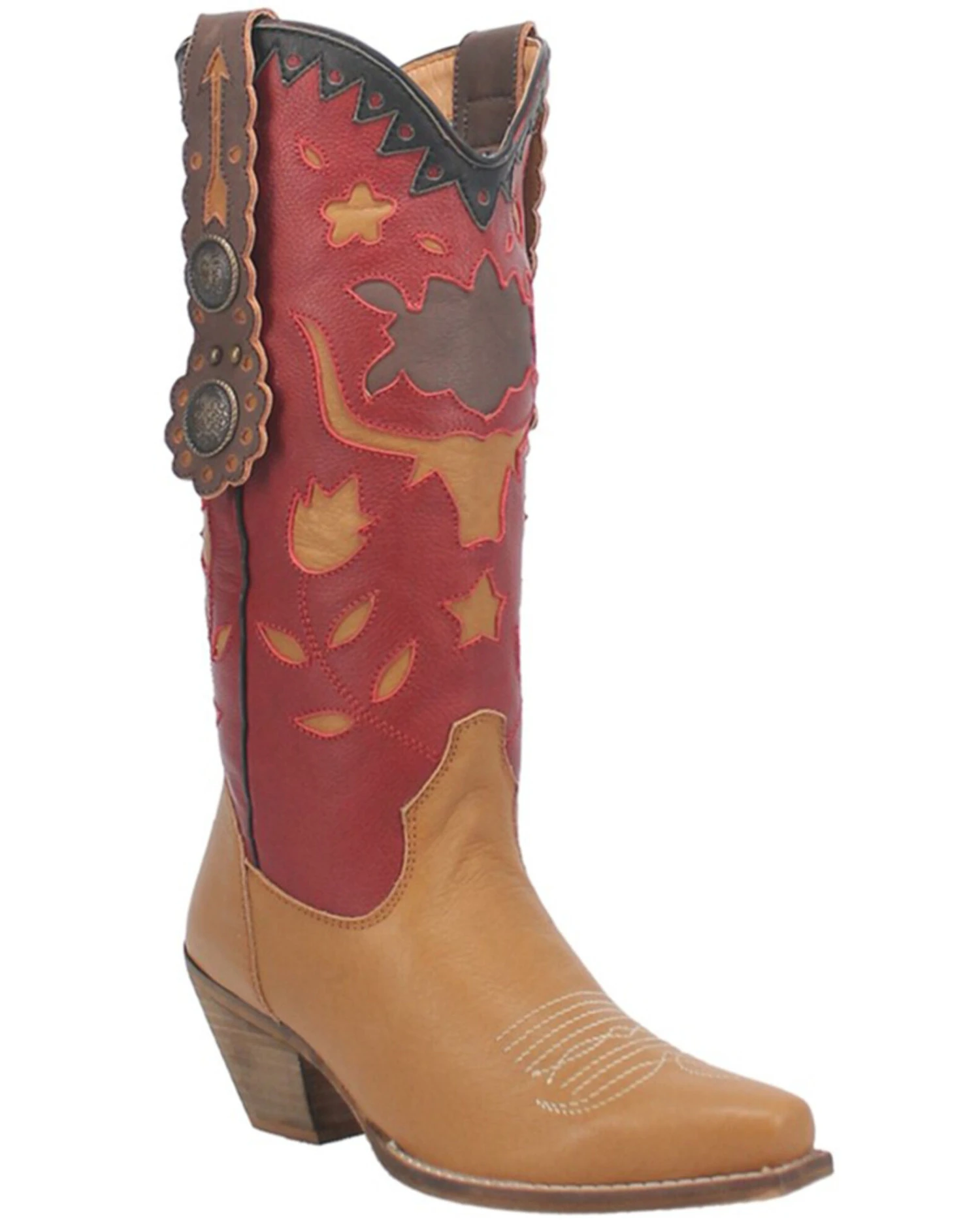 Dingo Women's Love Rocks Leather Underlay Western Boot - Snip Toe 5 Dingo Women's Love Rocks Leather Underlay Western Boot - Snip Toe - Image 3