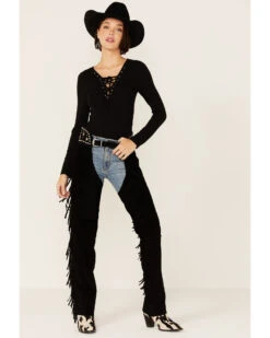 Understated Leather Women's Leather Suede Paris Texas Chaps -Dan Post Store 2000358787 001 P1
