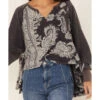Free People Women's True Perfections Printed Long Sleeve Crop Tee