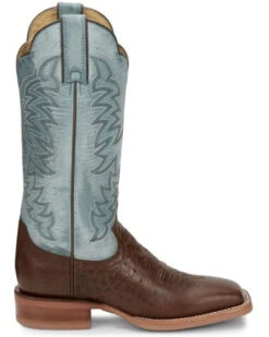 Justin Women's Ralston Exotic Smooth Ostrich Skin Western Boots - Broad Square Toe -Dan Post Store 2000361395 240 P2