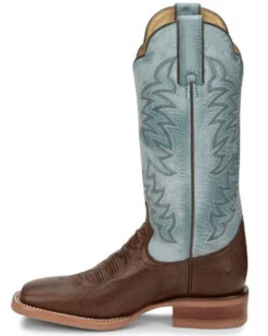 Justin Women's Ralston Exotic Smooth Ostrich Skin Western Boots - Broad Square Toe -Dan Post Store 2000361395 240 P3