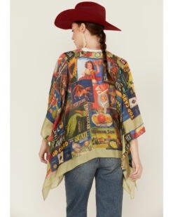 Johnny Was Women's Crate Shay Multicolored Silk Kimono -Dan Post Store 2000362201 900 P4