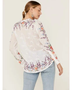 Johnny Was Women's Yasmine Embroidered Long Sleeve White Blouse 9 Johnny Was Women's Yasmine Embroidered Long Sleeve White Blouse -Dan Post Store 2000362204 100 P3