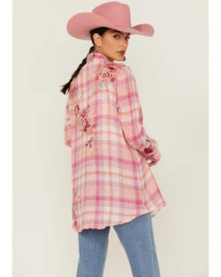 Johnny Was Women's Sonya Plaid Embroidered Floral Long Sleeve Shirt -Dan Post Store 2000363625 900 P3