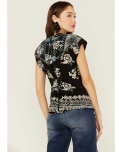 Johnny Was Women's Perlette Tie-Back Silk Pattern Blouse -Dan Post Store 2000363631 001 P3