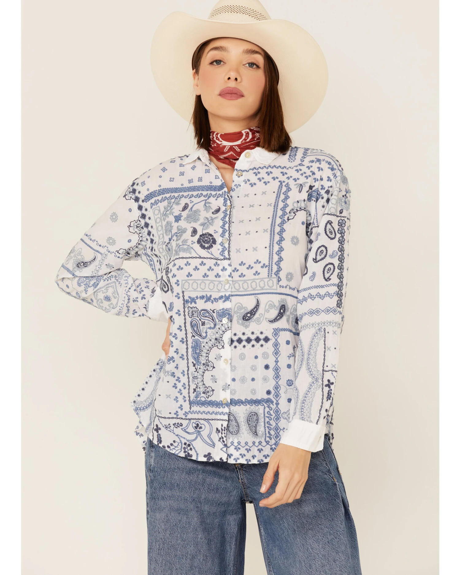 Johnny Was Women's Vanya Schiffu Oversized Shirt 3 Johnny Was Women's Vanya Schiffu Oversized Shirt