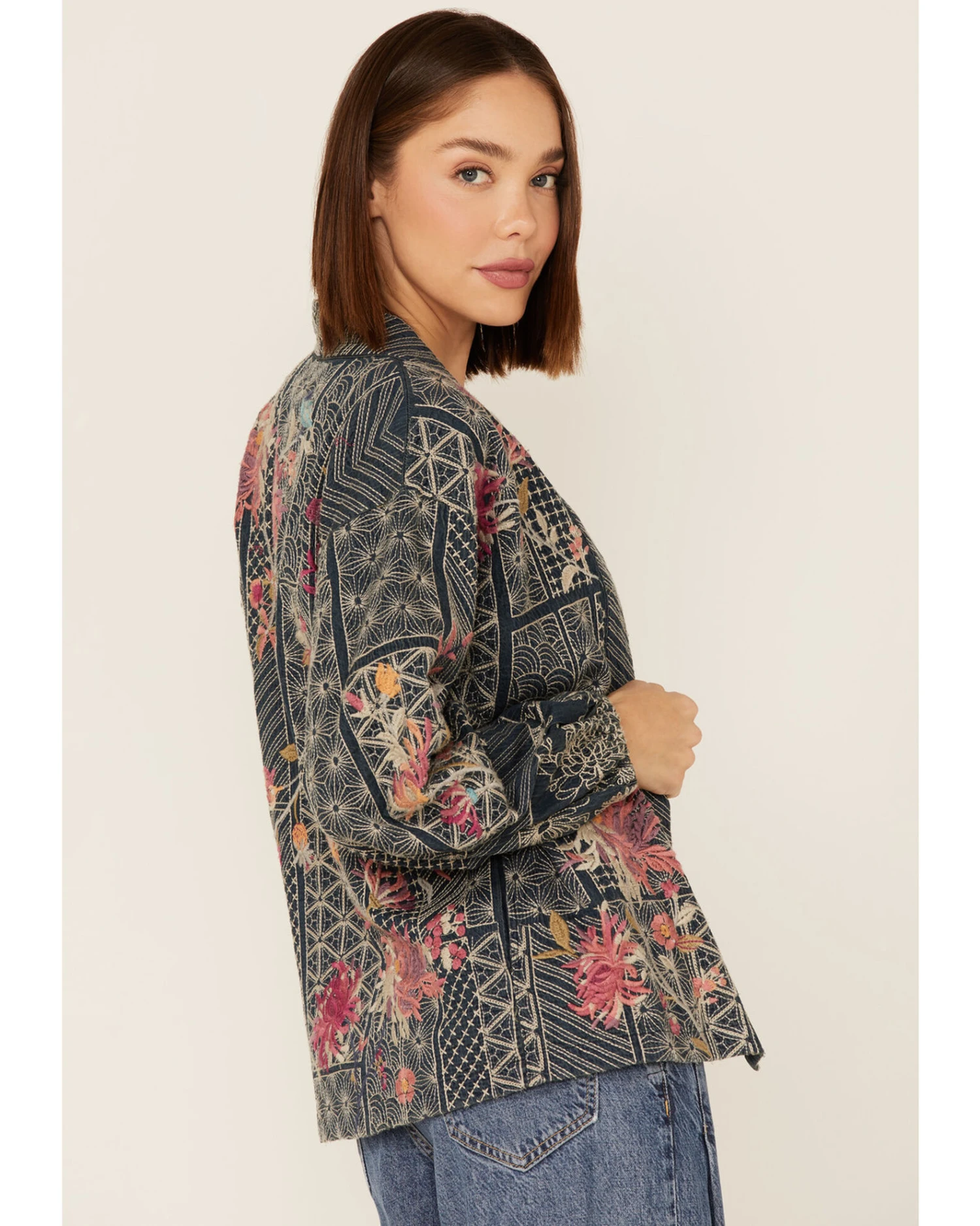 Johnny Was Women's Viviana Bishop Sleeve Denim Kimono 4 Johnny Was Women's Viviana Bishop Sleeve Denim Kimono - Image 2