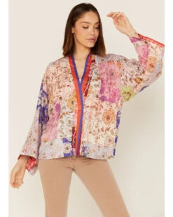 Johnny Was Women's Cosmo Nana Reversible Patchwork Floral Print & Paisley Bandana Kimono 9 Johnny Was Women's Cosmo Nana Reversible Patchwork Floral Print & Paisley Bandana Kimono -Dan Post Store 2000363641 900 P1