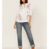 Johnny Was Women's Embroidered Lisbon Short Sleeve Button Down Blouse 2 Johnny Was Women's Embroidered Lisbon Short Sleeve Button Down Blouse -Dan Post Store 2000363644 100 P2
