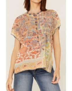 Johnny Was Women's Prima Patchwork Embroidered Floral Blouse -Dan Post Store 2000363646 900 P3