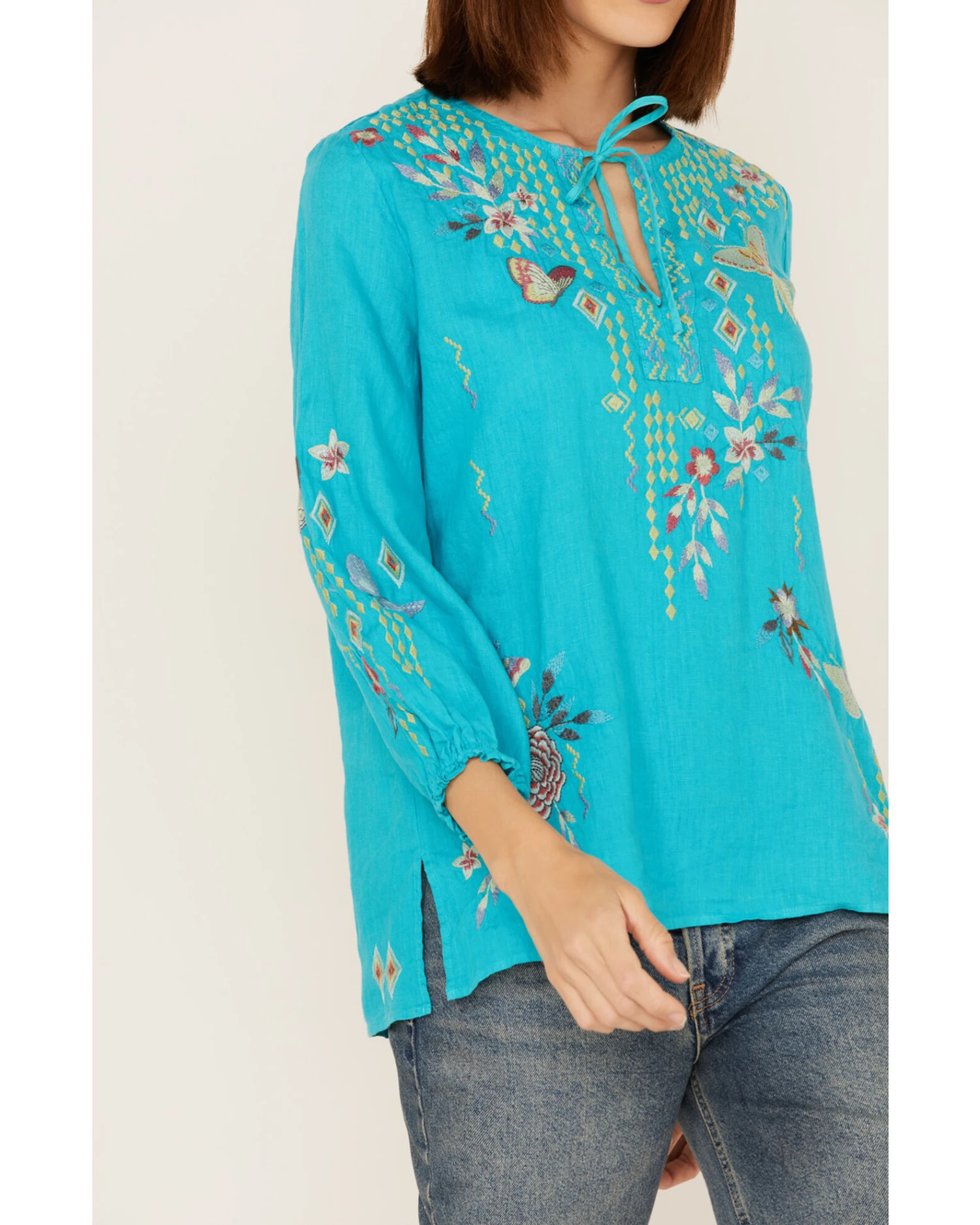 Johnny Was Women's Embroidered Mariposa Blouse 5 Johnny Was Women's Embroidered Mariposa Blouse - Image 3