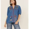 Johnny Was Women's Olinda Effortless Embroidered Floral Blouse -Dan Post Store 2000363649 400 P2