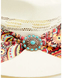 Charlie 1 Horse Women's Chisos Floral Paisley Print Western Straw Hat