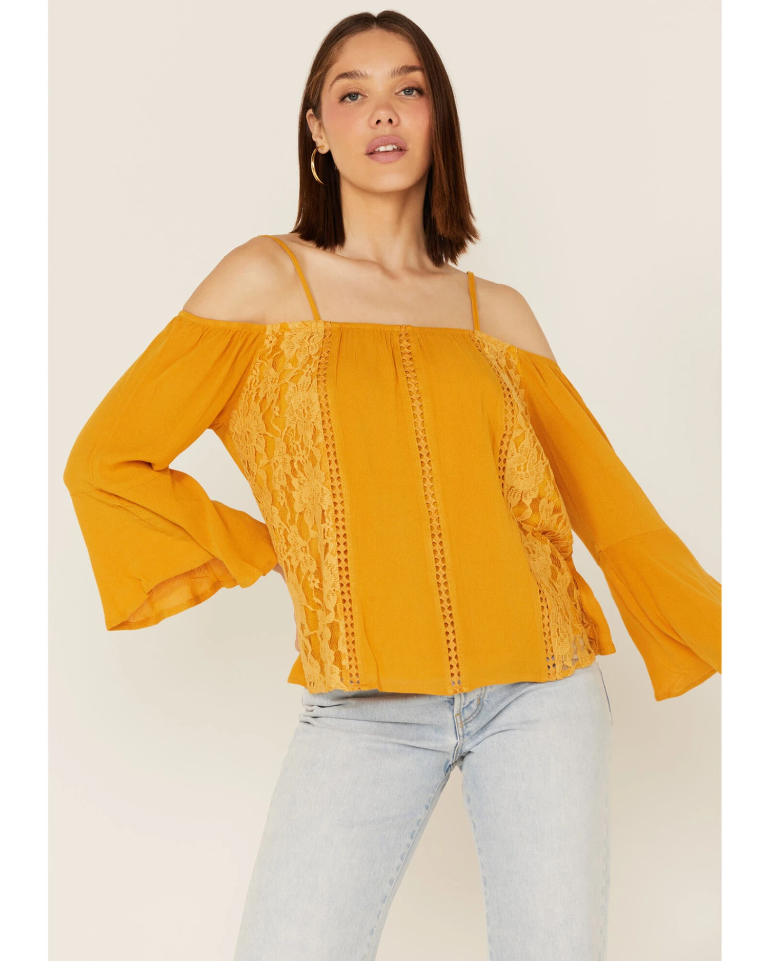 Miss Me Women's Cold Shoulder Lace Top 5 Miss Me Women's Cold Shoulder Lace Top - Image 3