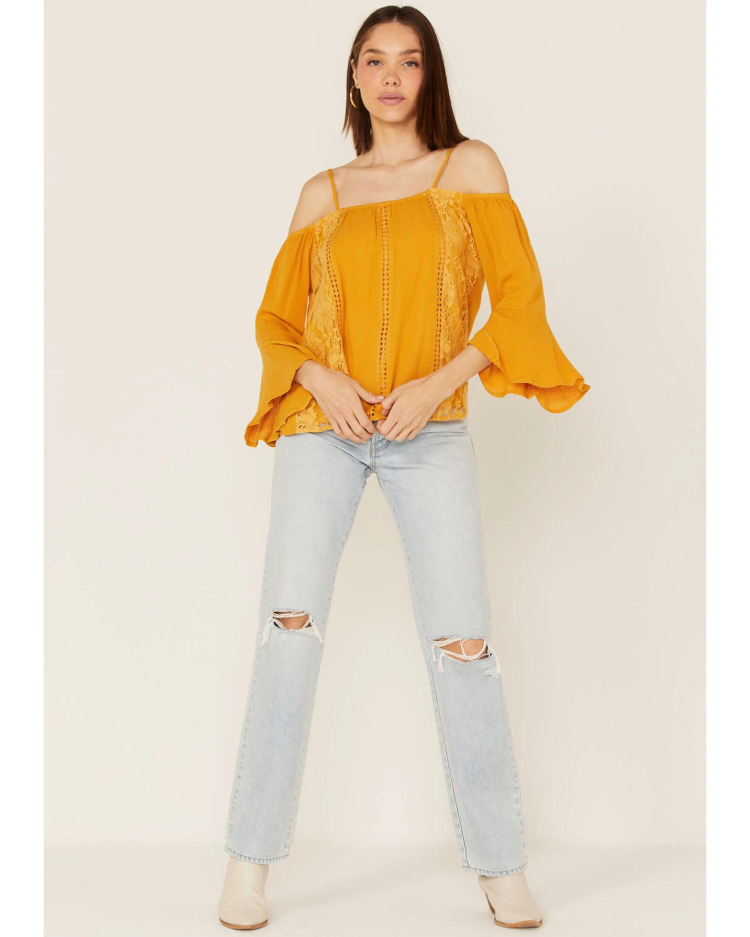 Miss Me Women's Cold Shoulder Lace Top 6 Miss Me Women's Cold Shoulder Lace Top - Image 4