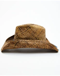 Shyanne Women's Plumazles Brown Leaf Band Raffia Straw Western Hat