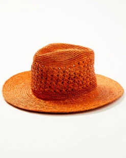 Shyanne Women's Vented Raffia Straw Fedora Hat