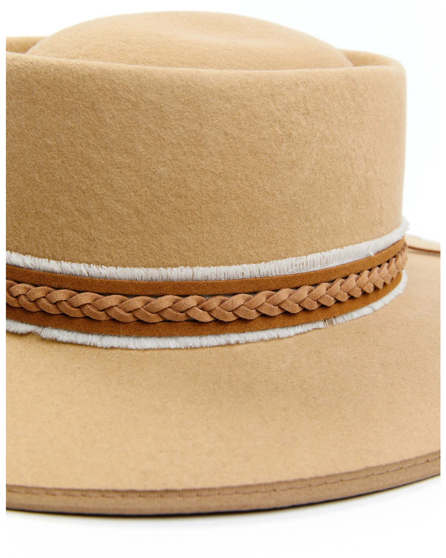 Shyanne Women's Wool Felt Braided Faux Leather Ribbon Western Hat 5 Shyanne Women's Wool Felt Braided Faux Leather Ribbon Western Hat - Image 3