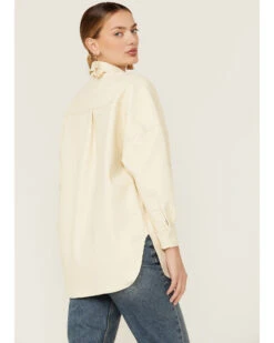 Sadie & Sage Women's Faux Leather Ecru Shacket -Dan Post Store 2000367466 103 P4