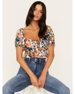 Show Me Your Mumu Women's Lila Butterfly Print Crop Top 8 Show Me Your Mumu Women's Lila Butterfly Print Crop Top -Dan Post Store 2000368248 900 P1