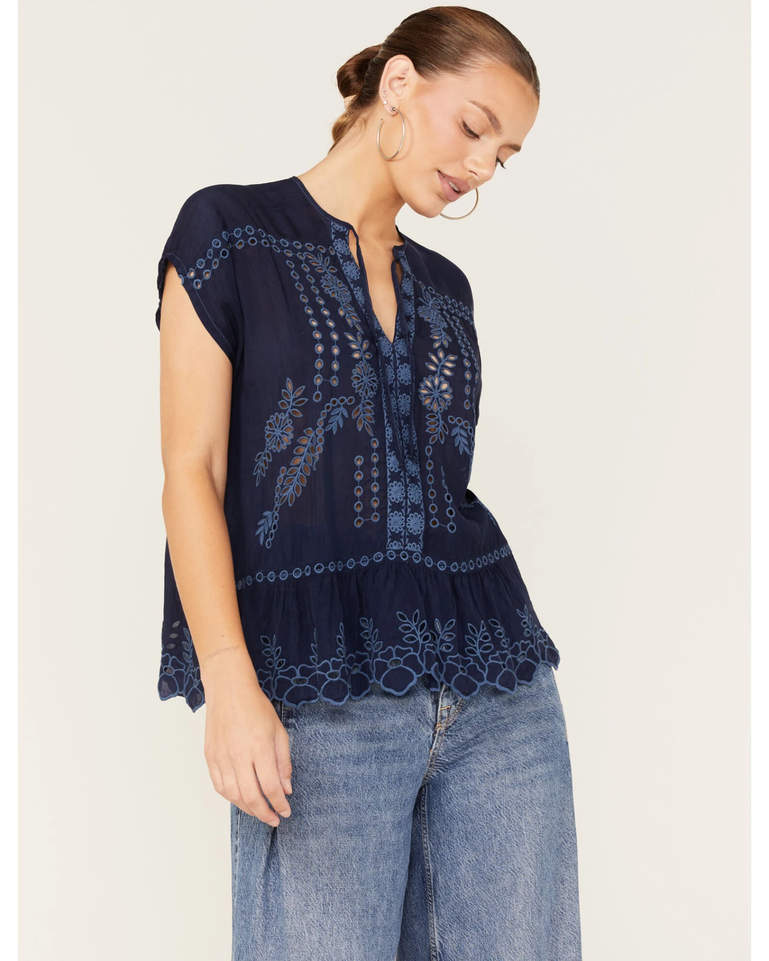 Johnny Was Women's Clemence Eyelet Lace Blouse 5 Johnny Was Women's Clemence Eyelet Lace Blouse - Image 3