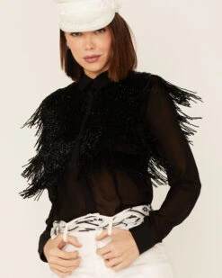 Any Old Iron Women's Beaded Fringe Shirt 8 Any Old Iron Women's Beaded Fringe Shirt -Dan Post Store 2000374264 001 P1