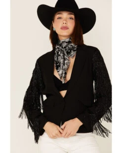 Any Old Iron Women's Beaded Fringe Blazer Jacket -Dan Post Store 2000374265 001 P4
