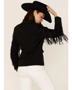 Any Old Iron Women's Beaded Fringe Blazer Jacket