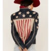 Double D Ranch Women's Americana Star Spangled Freedom Leather Moto Jacket -Dan Post Store 2000374581 400 P4
