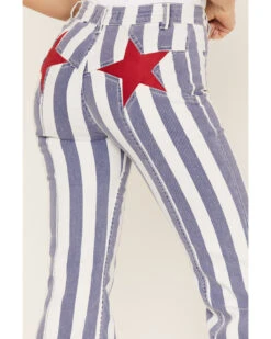 Free People Women's Firecracker Star & Stripe Flare Jeans -Dan Post Store 2000374739 400 P4
