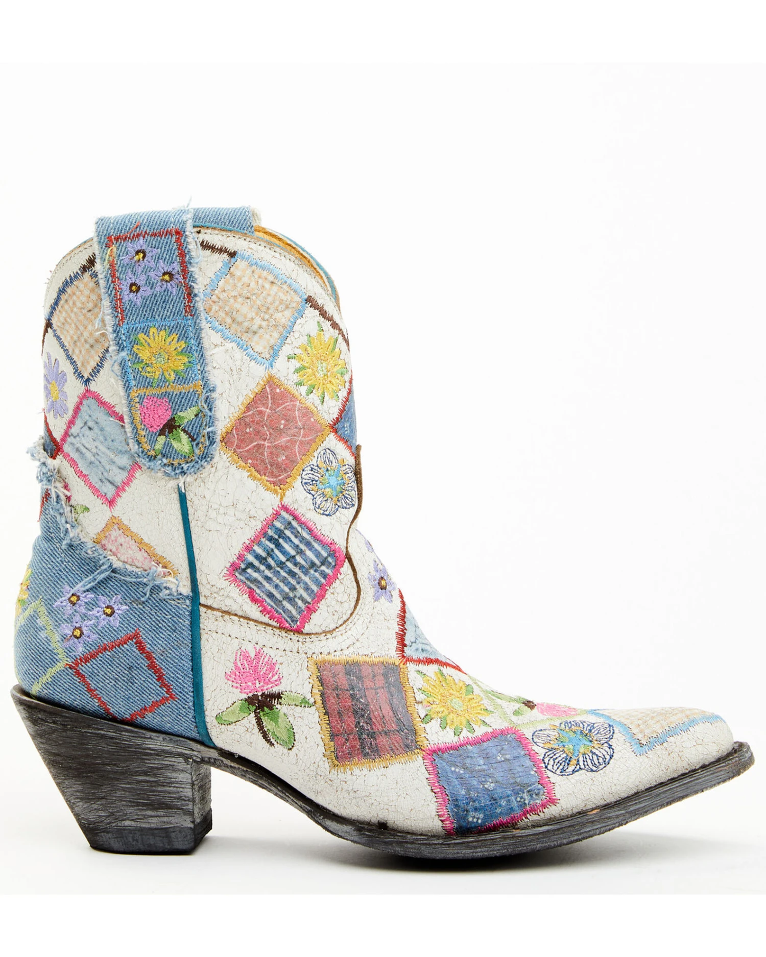 Yippee Ki Yay By Old Gringo Women's Heirloom Short Embroidered Patchwork Booties - Pointed Toe 5 Yippee Ki Yay By Old Gringo Women's Heirloom Short Embroidered Patchwork Booties - Pointed Toe - Image 3