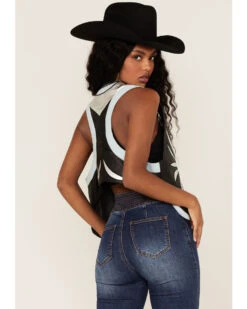 Understated Leather Women's Contrast Leather Bonnie Vest -Dan Post Store 2000374921 001 P5