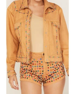Understated Leather Women's Elvis Rhinestone Western Denim Snap Jacket