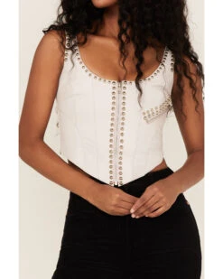 Understated Leather Women's Studded Leather Moto Bustier -Dan Post Store 2000374930 560 P4
