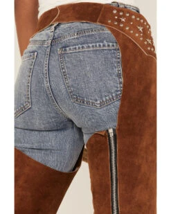 Understated Leather Women's Studded Suede Paris Texas Chaps 8 Understated Leather Women's Studded Suede Paris Texas Chaps -Dan Post Store 2000374932 280 P4