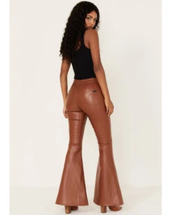 Rock & Roll Denim Women's Pleather High Rise Flare Jeans 7 Rock & Roll Denim Women's Pleather High Rise Flare Jeans -Dan Post Store 2000375432 220 P4