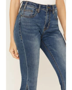 Rock & Roll Denim Women's Medium Wash High Rise Side Insert Stretch Flare Jeans -Dan Post Store 2000375445 400 P2