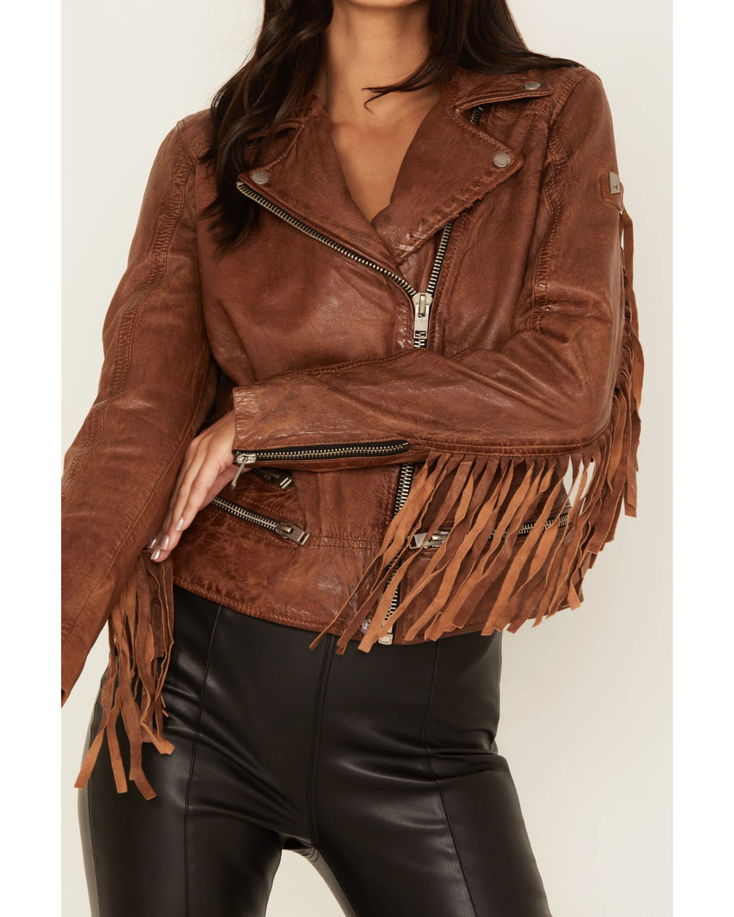 Mauritius Leather Women's Zoe RF Fringe Leather Jacket 3 Mauritius Leather Women's Zoe RF Fringe Leather Jacket