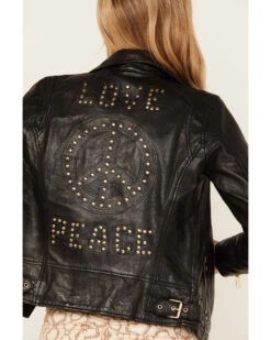 Mauritius Women's Love And Peace Amsterdam Leather Jacket 8 Mauritius Women's Love And Peace Amsterdam Leather Jacket -Dan Post Store 2000377023 001 P4