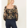 Shyanne Women's Floral Print Burnout Top 2 Shyanne Women's Floral Print Burnout Top -Dan Post Store 2000380667 401 P4