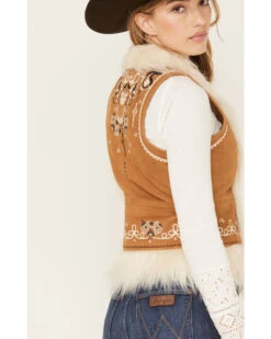 Shyanne Women's Fur Trim Embroidered Vest 9 Shyanne Women's Fur Trim Embroidered Vest -Dan Post Store 2000380670 255 P4