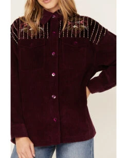 Cleo + Wolf Women's Embroidered Velvet Shacket 8 Cleo + Wolf Women's Embroidered Velvet Shacket -Dan Post Store 2000380774 540 P2